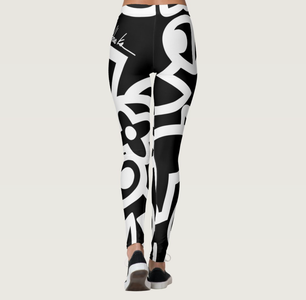 Leggings 3D Characters Black and White