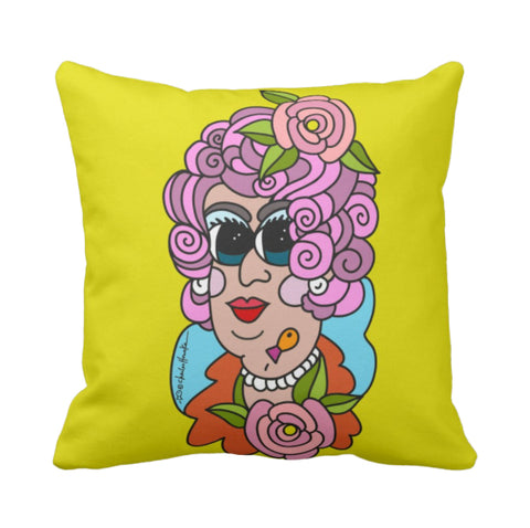 Throw Pillow: Square: Ms. Pinky