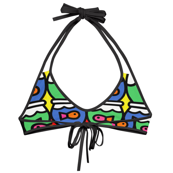 Swim wear: Bikini Top: Colorful Fishbowl Pattern