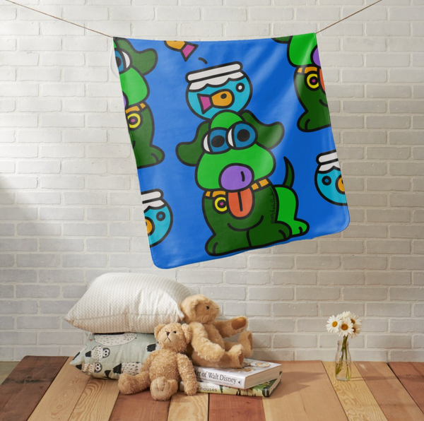 Baby Blanket: Doggy with Fishbowl Grid