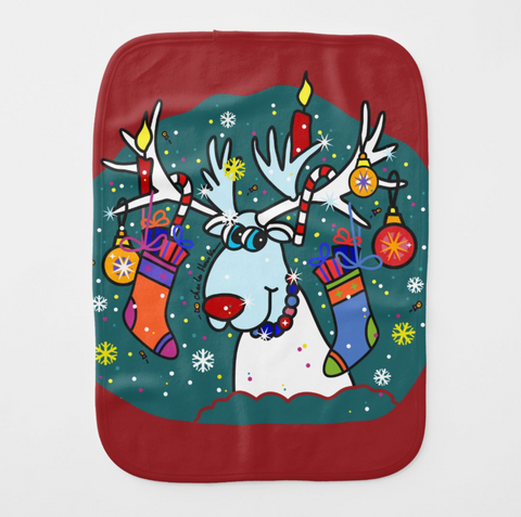 Burp Cloth: Holiday Reindeer
