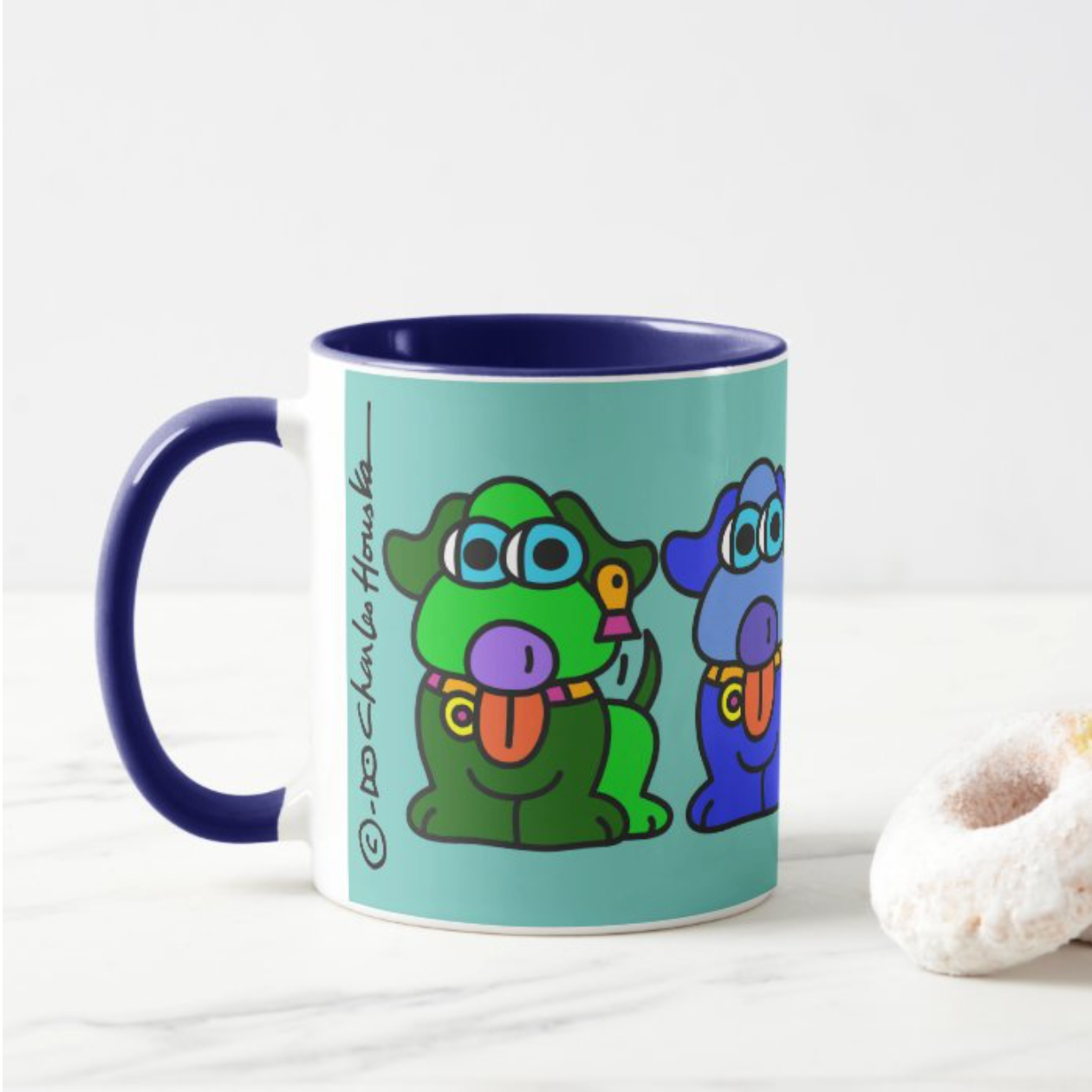 Coffee Mug: Front Rainbow Pup