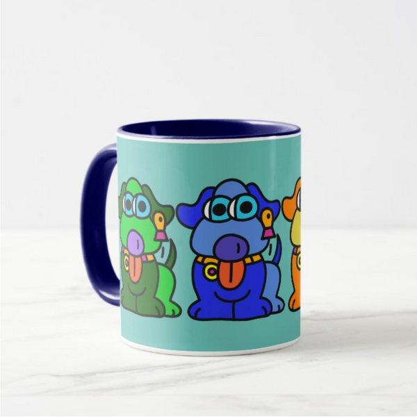 Coffee Mug: Front Rainbow Pup