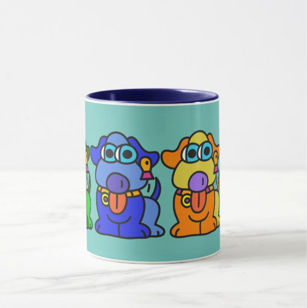 Coffee Mug: Front Rainbow Pup