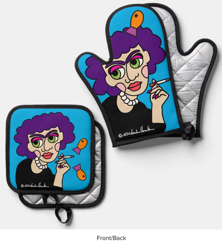 Oven Mitt & Pot Holder Set: Roxanne