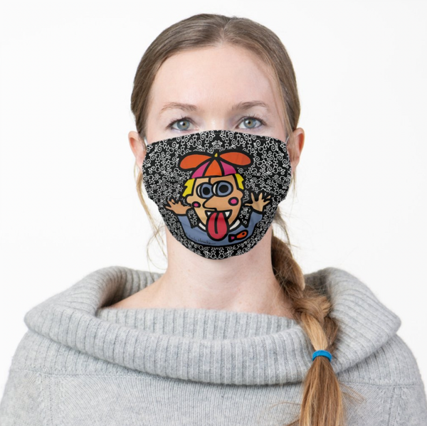 Face Mask: Black Fish Pattern Propeller