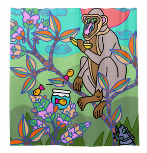 Shower Curtain: Chimpoiserie