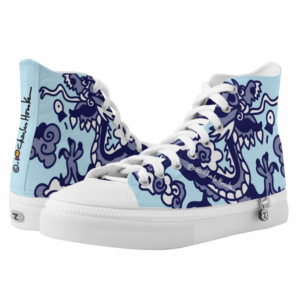 High-Top Shoes: Blue Dragon