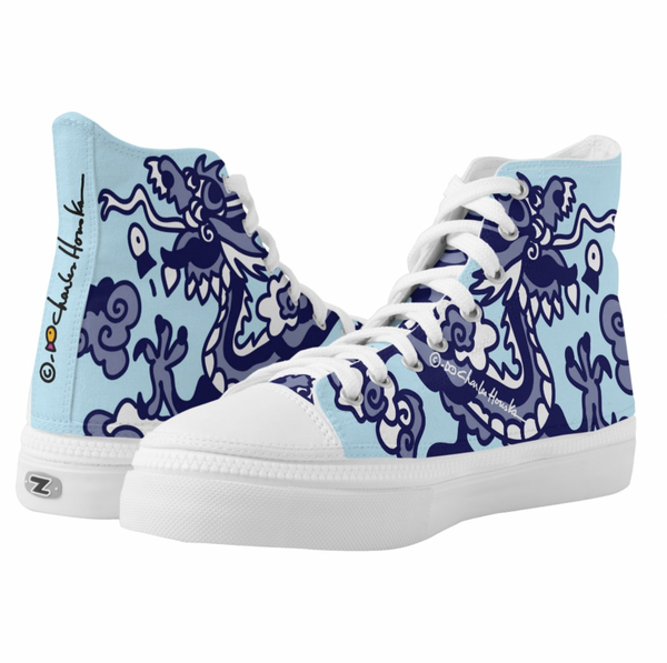 High-Top Shoes: Blue Dragon