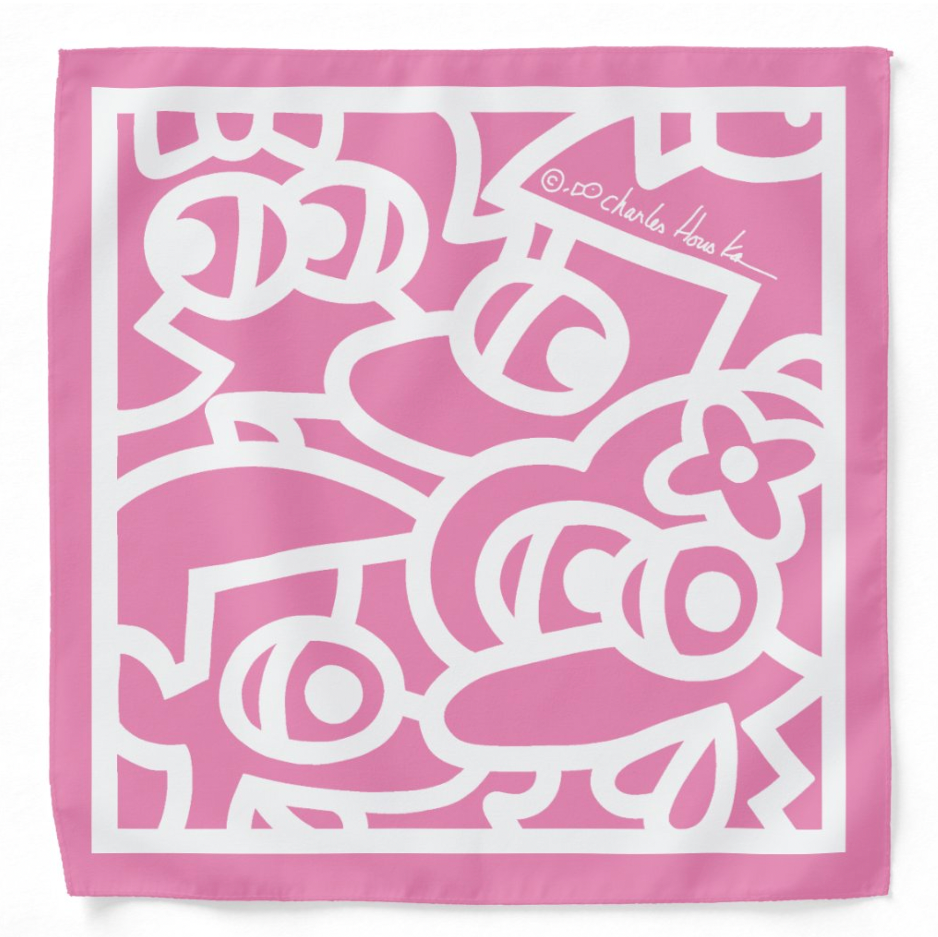 Bandana: Pink Old School Pattern