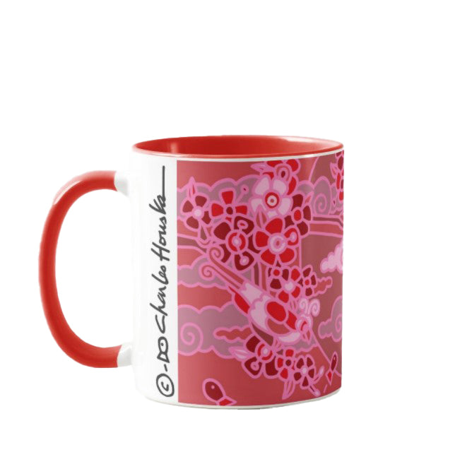 Coffee Mug: Red Ombre Birds