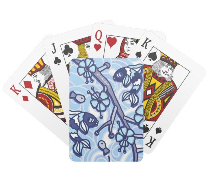 Playing Cards: Blue Koi