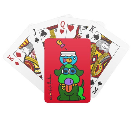 Playing Cards: Green Dog Red