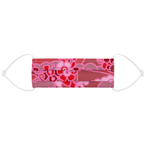 Face Mask: Red Ombre Birds