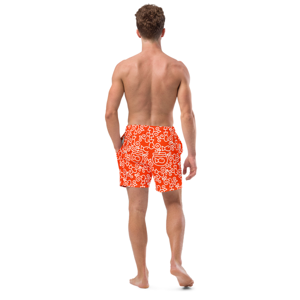Swim wear: Trunks: Orange Fish Pattern