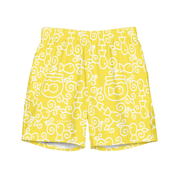 Swim wear: Trunks: Yellow Fish Pattern