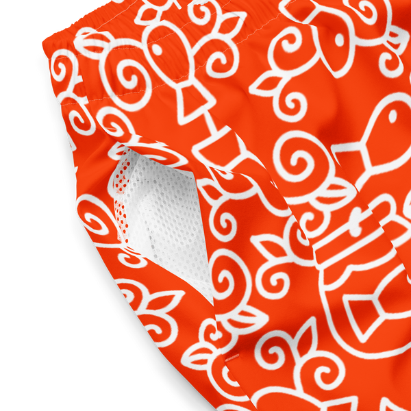 Swim wear: Trunks: Orange Fish Pattern