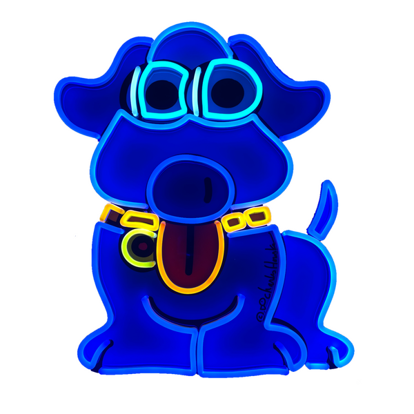 Neon Sign: Blue Pup