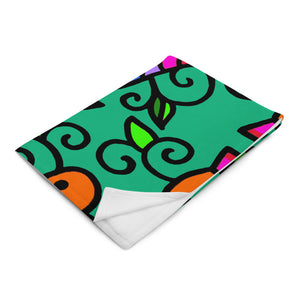 Throw Blanket: Sugar Skull Blue